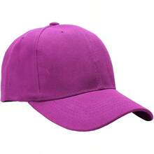 Bulk Lot 12-Pack Adjustable Size Plain Blank Solid Color Baseball Caps - Fuchsia - View 3