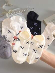 10 双女士可爱蝴蝶结简约船袜隐形袜适合春夏季