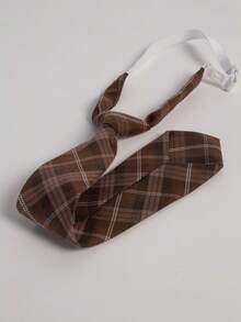 1 Set Classic School Uniform Plaid Tie & Bow Tie Combo - Multicolor - View 4