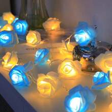 Mẫu mới, Đèn LED, Dây đèn lồng hoa hồng thật, Đèn nhỏ nhiều màu, Ngày lễ tình nhân, Đám cưới, Lời cầu hôn lãng mạn, Đèn trang trí tỏ tình - Dây đèn hoa hồng - Xem 5