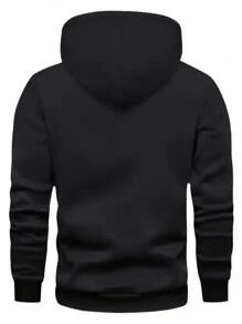 ONE WAVE Men's Autumn/Winter Personalized Hoodie | Italian Style - Black - View 3