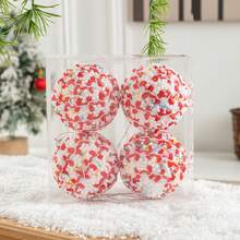 4 piezas Adornos de bolas de Navidad, Bolas de Navidad únicas con lentejuelas, Decoraciones de árbol de Navidad, Regalos de Navidad, Adecuado para Navidad, Acción de Gracias, Decoración de árbol de Navidad, Exhibición de ventana de hotel, Decoración de escenas festivas, Perfecto para Navidad, Ideal para la decoración del hogar en Acción de Gracias, Decoraciones navideñas, Decoración de habitación de invierno