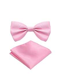 Boys' Pre-Tied Bow Tie And Pocket Square Set - Adjustable Neckwear For Formal Occasions