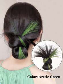 合成爪夹羽毛羽毛头蓬松丸子头蟹夹假发抓夹高马尾发饰发髻 - 彩色 - 查看 9