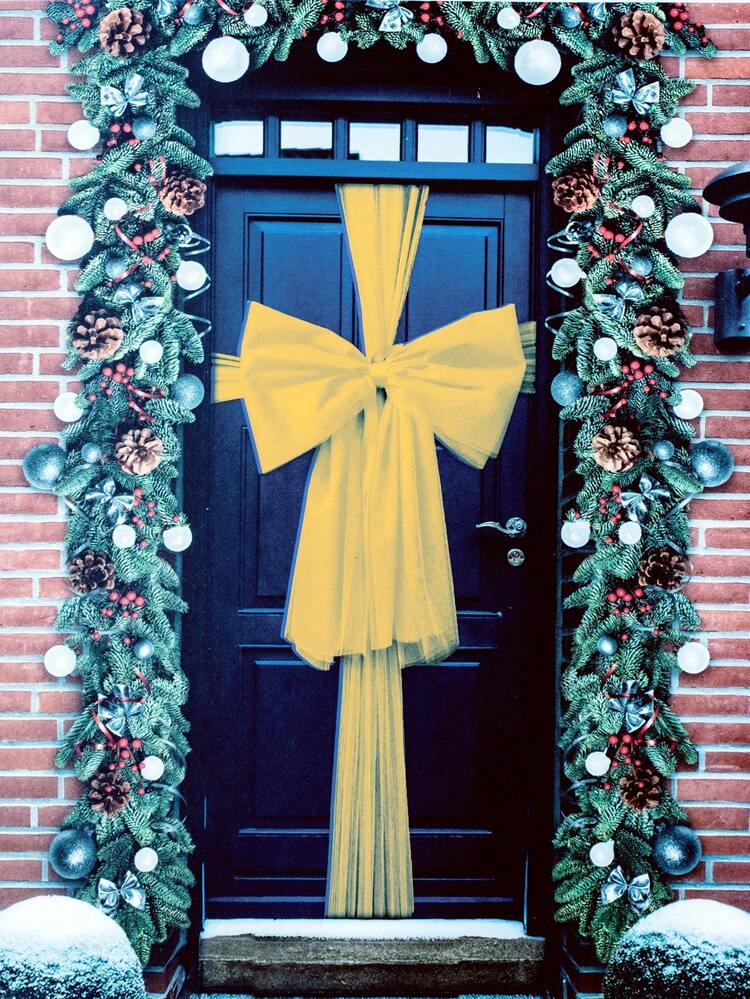 73*900cm Organza Red Bow Christmas Decoration, Multi-Color Ribbon Bow For Christmas, Wedding, New Year Holiday Decor, DIY Bowknot For Halloween, Christmas, National Day, Independence Day And Other Outdoor Events - Red - View 7