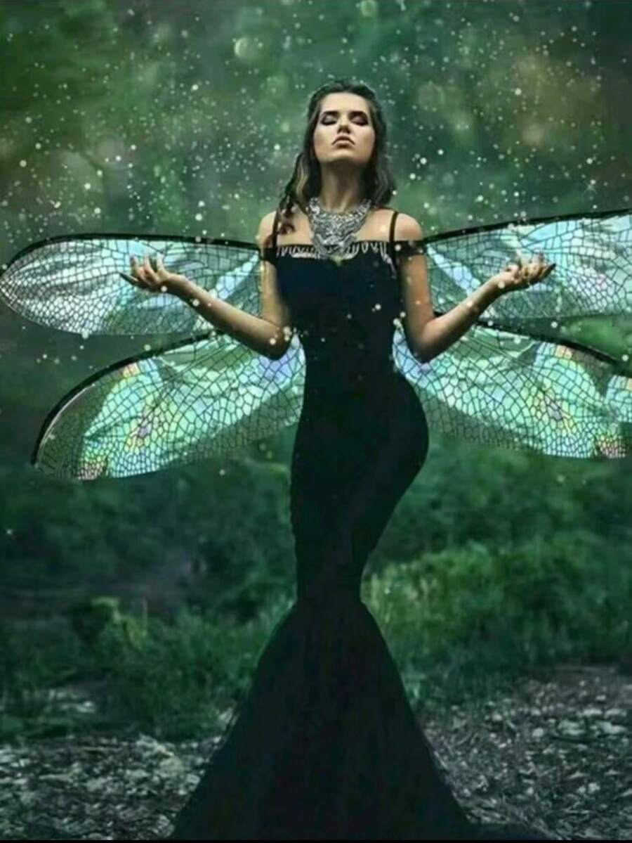 1pc Adult Forest Fairy Dragonfly Costume With Wings, For Festival Party Halloween