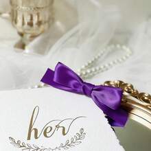 Cream Ribbon 1 Inch Double Face Satin Ribbon For Gift Wrapping Hair Bows Making Chair Sash Valentine's Day Wedding Birthday Party Invitation Decorations Floral Craft Sewing, 25 Yards - 465-紫色 - 查看 5