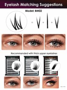 Seedew 112-126 Clusters/Box, Self-Adhesive Lower Lashes, Short Style, 0.08mm/0.10mm, J-Curl, Natural Length, 5mm/6mm/7mm/8mm, Daily Makeup, Eyelash Extension Tools, Eyelash Clusters, Individual Lashes, False Eyelashes - J - View 5