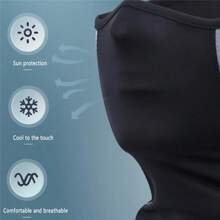 摩托车骑行冬季全脸面罩保暖摇粒绒男女款颈部保暖器，冬季，男女通用颈部保暖器，滑雪面罩，滑雪用管状围巾，摩托车，户外 - 黑色 - 查看 12