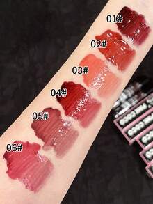 Cute Bear Mirror Lip Glaze - Long-Lasting, Non-Fading, Hydrating Liquid Lipstick With Watery Texture - Luxurious Glossy Shine & Natural Look - All-Day Wear, Intense Color Payoff, Non-Sticky For Perfect Gift - 2Pcs(01+05) - 查看 6