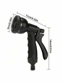 5pcs Expandable Garden Hose With 8-Pattern Spray Nozzle, Metal Connectors, Home Cleaning Car Washing Irrigation Supplies - Dark Green - View 8