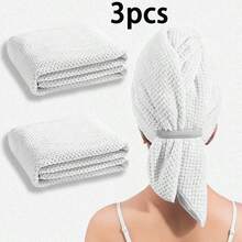 1pc/2pcs/3pcs Women's Large Size Microfiber Hair Towel, Soft Quick-Dry Headband With Elastic Edge For Wet Curly Long Hair, Anti-Frizz Microfiber Towel,Travel Essentials,Travel Essential,Hairstyle,Hairdressing,Hair,Travel,Hair Products,Hair Tools,Hair Stuff,Barber,Barber Accessories,Barbershop,Hairdressing Equipment - Multicolor - View 17