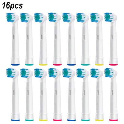 16pcs/Set Replacement Brush Heads Compatible With Oral Electric Toothbrush, White