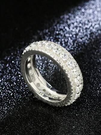 1 件 925 纯银女士戒指，优雅奢华，适合日常通勤、聚会、派对、宴会、音乐节、订婚、婚礼、母亲节礼物、周年纪念礼物