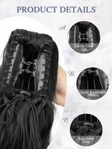 Ponytail Extension 22inch Long Curly Wavy Drawstring Ponytail Hair Breathable Hair Net Increase Comfort Made Of Synthetic Fiber Suitable For Women Daily Or Party Use