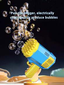 迷你40孔火箭形泡泡枪带声光，儿童泡泡吹管玩具[不含泡泡液和电池]，泡泡，泡泡枪，泡泡机，灯光，声音机，粉色泡泡