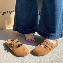 La francesa retro Baotou half pantuflas mujeres usan nuevos zapatos de primavera y verano para pedalear zapatos individuales perezosos birkenmarizhen, Bailarinas de mujer - Camel - Ver 7