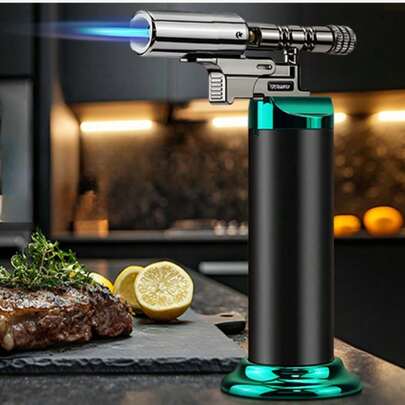 High Temperature Spray Gun Windproof Household Welding Gun, Butane  Inflatable Gas Lighter, Can Be Rotated 360 Degrees, Jet Flame Adjustable, Suitable For Kitchen Cooking, Outdoor Barbecue, Wild Survival Ignition, Smelting And Welding