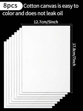 8 pièces Toiles pour peinture, panneaux de canevas 5x7 pouces, tableau de canevas blanc plat pour peintures à l'huile, acryliques, aquarelle et tempera - 18x13 cm Panneaux de peinture pour l'art à l'huile, acrylique et aquarelle