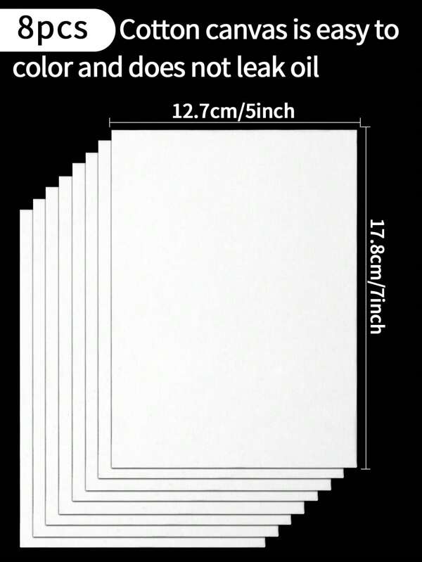 8pcs Pack Canvases For Painting, Canvas Panels 5x7 Inch, White Blank Flat Canvas Board For Oil Acrylics Watercolor Tempera Paints, - 18x13 Cm Painting Boards For Oil, Acrylic & Watercolor Art