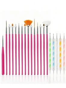 35/31pcs Professional Nail Art Brush Set - 3D Gel Brushes, Acrylic Brushes, Salon-Grade Nail Tools, Suitable For Home Manicure And Salon Use - Multicolor - View 15