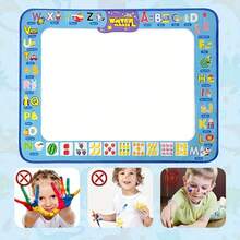 [神奇水彩画垫] 便携式神奇水彩画垫 | 可重复使用的水彩画布，适合3-6岁儿童，可折叠便携收纳，彩色涂鸦画布，艺术玩具 - 彩色 - 查看 3