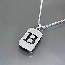 26 Letter Necklace Personalized Gift Titanium Steel Necklace Non-Fading Unisex Ins Sweater Chain Couple Sweatshirt Collarbone Chain Accessories - D - 查看 9