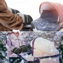 Baby Stroller Warm Gloves, Outdoor Stroller Anti-Freeze Anti-Cold Anti-Wind Cover, Winter Umbrella Stroller Waterproof Warm Handguards