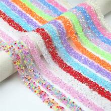 Dây viền đính đá nhựa tự dính nhiều màu, dài 1 thước Anh, dùng để trang trí quần áo/túi xách/giày dép, đồ dùng thủ công tự làm. - Nhiều màu - Xem 13