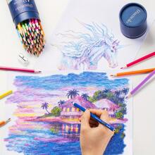 Deli 48-Colors Deli Soft Core Colored Pencils - Vibrant Artist Pencils For Blending, Layering & Shading, Ideal For Adults/Students/Artists (College, Home, Sketching) - Sets - View 6