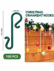 100 pièces Crochets de décoration de Noël en plastique durable, Crochets pour ornements de Noël, Fournitures pour les fêtes de Noël, Pinces de décoration d'arbre mini réutilisables vertes, Convient pour les lumières, les boules etc, Décoration de fête, Halloween, Noël, Pâques, Décorations de fête - Multicolore - Voir 7