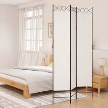 vidaXL Divisorio A 3 Pannelli Bianco 120x220 Cm In Tessuto - 白色 - 查看 1