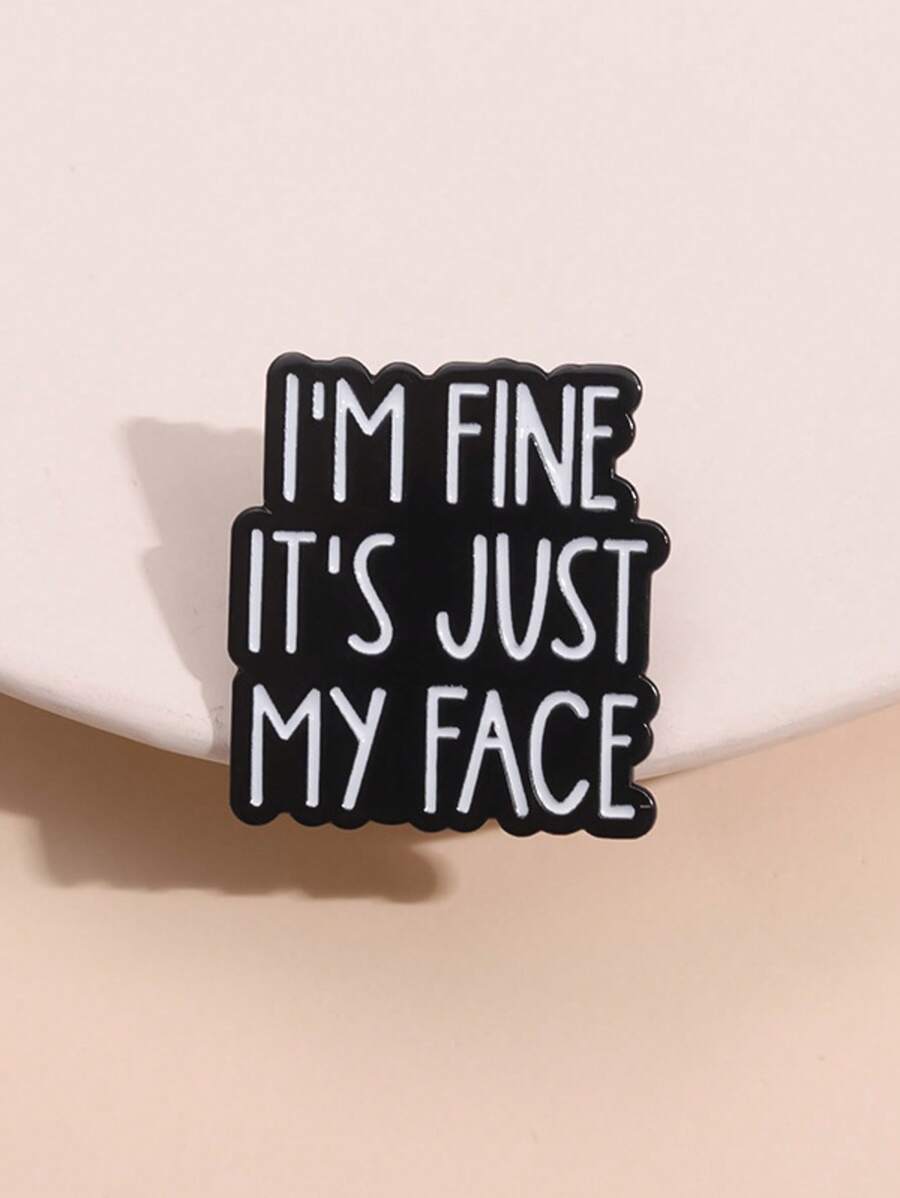 1pc English Quote Brooch Pin, Clothing Backpack Decor Accessory Pin, Suitable For Men And Women Everyday Wear - Letter - View 1