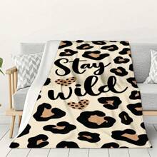 1PC With Beautiful Leopard Print Pattern, Machine Washable, Soft And Comfortable, Lightweight Wool Blanket, Comfortable Air Conditioning Blanket, Home Decoration, Suitable For All Seasons, Christmas And Halloween Friend Gifts, Suitable For Sofas, Beds, Cars, Offices, Camping, Travel, Outdoor, Suitable For Giving To Family And Friends. The Perfect Gift For Sons, Daughters, Grandmothers, Grandfathers, Fathers, Mothers, Uncles, And Aunts