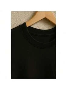 100% Cotton T-Shirt Comfortable Great Fit Plus Size - màu đen - Xem 2