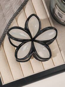 1 件 ABS 材质波西米亚风格果冻黑边米色雏菊花发夹适合海滩度假，春夏季发饰花发夹时尚发夹秋季配饰秋冬 - 彩色 - 查看 2