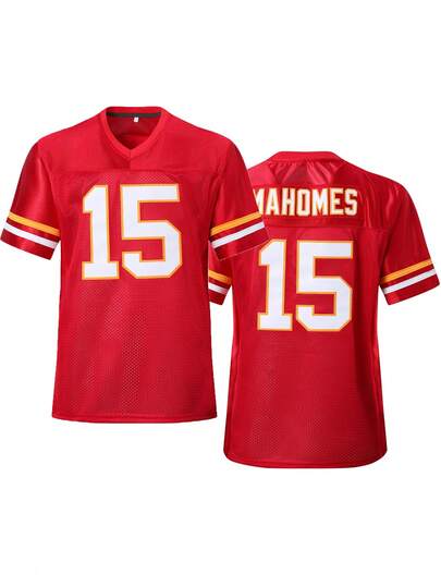 Men's Football Jersey 15 Red Embroidered Sports T-Shirt Casual Training Competition Short Sleeved Top