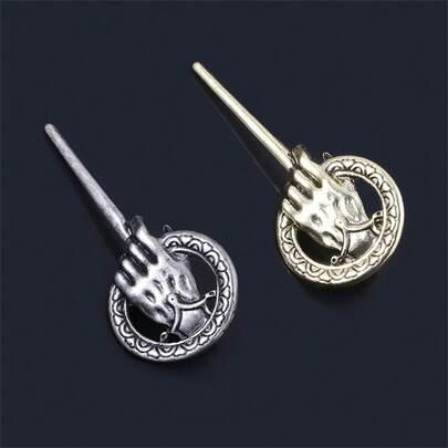 1 pieza Broche de metal con diseño de la Mano del Rey en estilo vintage, accesorio retro punk para películas y ropa