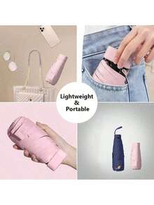 Small Folding Umbrella, Mini Pocket Waterproof Portable Travel Umbrella,Sun Umbrella Female Sunscreen UV Protection Sun And Rain Umbrella Two-In-One Mini Five-Fold Ultra-Light And Compact Portable,Mini Travel Umbrella, Small And Compact Portable Umbrella For Sunny And Rainy Days, Windproof Sunshade, 99% UV Protection, Suitable For Women And Men Umbrella For Women Umbrella Rainproof Windproof