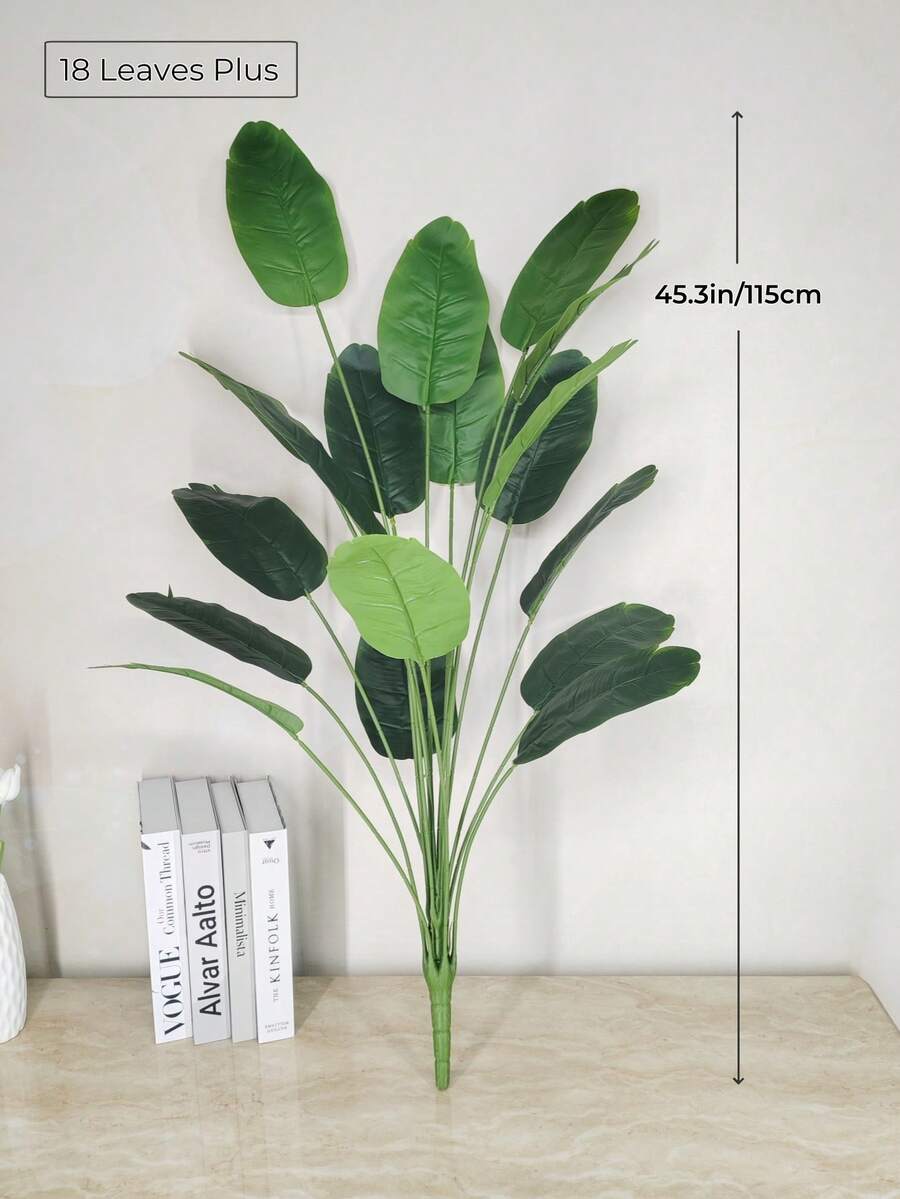 1棵人造热带香蕉树，仿真香蕉树。不含花盆。适合家居和花园装饰。非常适合乔迁庆祝、节日活动、摄影背景、派对装饰、圣诞节、复活节、感恩节、情人节和其他场合。 - 綠色 - 查看 1