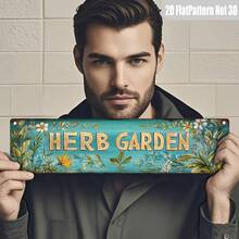 2D Flat - 1 Piece Vintage Vanilla Garden Metal Sign - 3.94 X 15.74inch , Rustic Wall Decor With Floral And Herb Illustrations, Home, Kitchen, Garage, Farm, Porch, Garden Decoration, Holiday And Party, Garden Sign |   Vintage Wall Art |   Durable Metal Sign, Garden Decoration Herb Garden