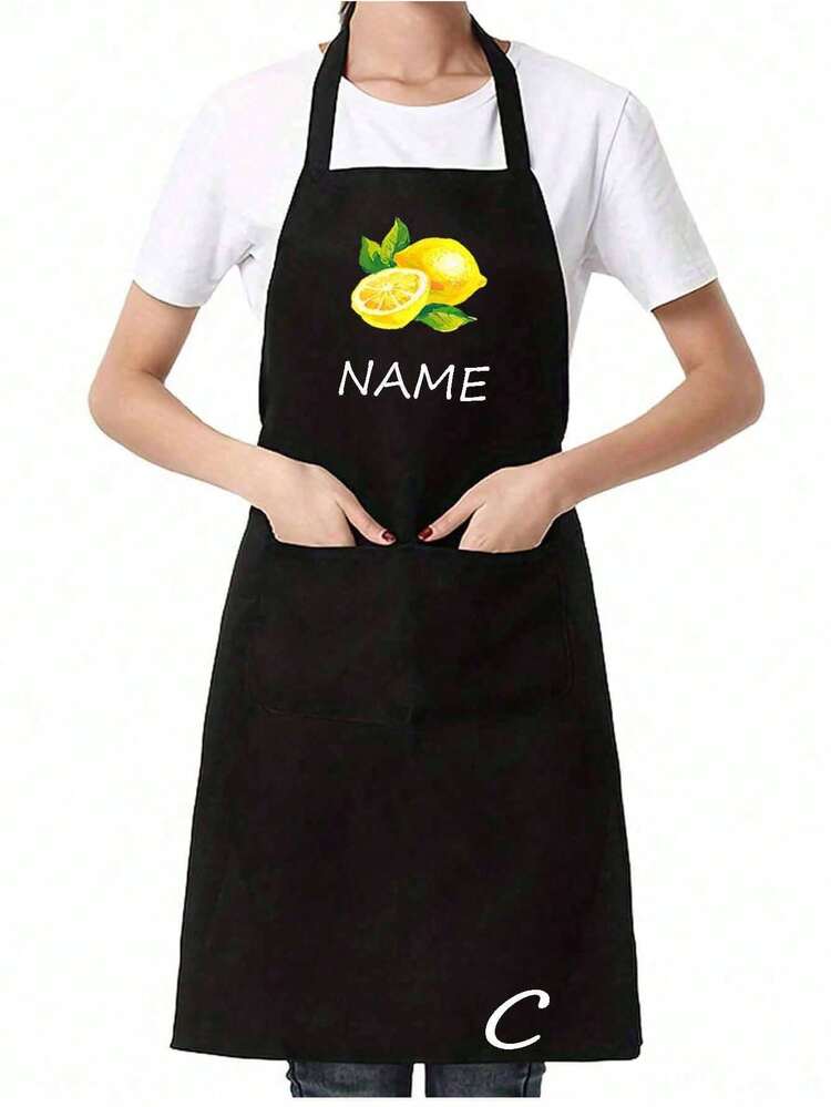 1pc Vibrant Lemons Pattern Print Apron Custom For Dad Father Men Women Custom Name Logo Chef Cooking Kitchen Apron Personalized Kitchen Waterproof Apron Custom Logo Picture Name Chef Cooking Apron Perfect For Mom Husband Girlfriend Boyfriend Father's Day Valentine's Day Mother's Day Birthday Anniversary Graduation Wedding Love Unique - Multicolor - View 10