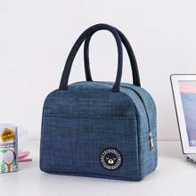 1pc/2pcs Insulated Lunch Bag, Multipurpose Oxford Cloth Aluminum Foil Thermal Tote, Portable Lunch Box Bag, Food Storage - Grey - View 6