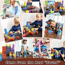Magnetic Blocks-25/50/100/200PCS Magnetic Building Blocks Magnetic Cubes Stacking, Sensory Toys For Kids Boys Girls Ages 3-8 Christmas Birthday Gifts - Nhiều màu - Xem 2