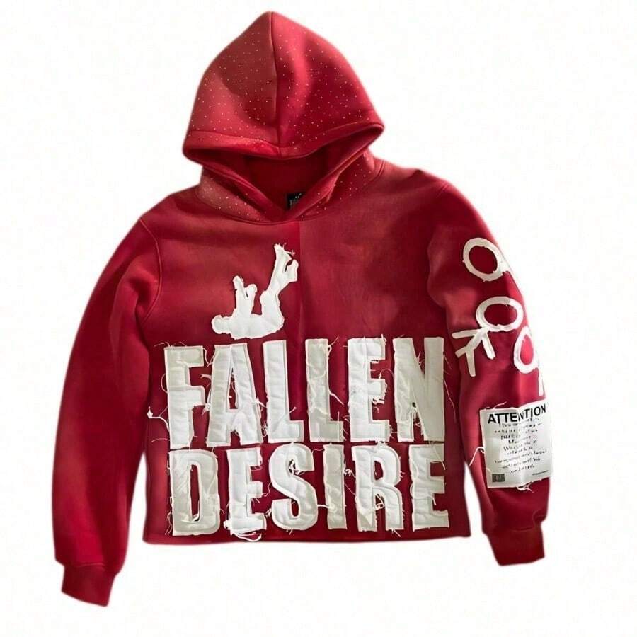 Street Style Loose Zipper Y2K Hoodie, Embroidered Hoodie, Eye-Catching Letter Print And Cartoon Pattern, Street Sweatshirt