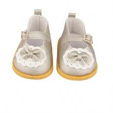 MSYO 1双14英寸美国娃娃鞋，可爱毛绒蝴蝶结皮鞋，时尚百搭公主休闲鞋，娃娃配件，适合作为小女孩的生日/节日/万圣节礼物 - 彩色 - 查看 6