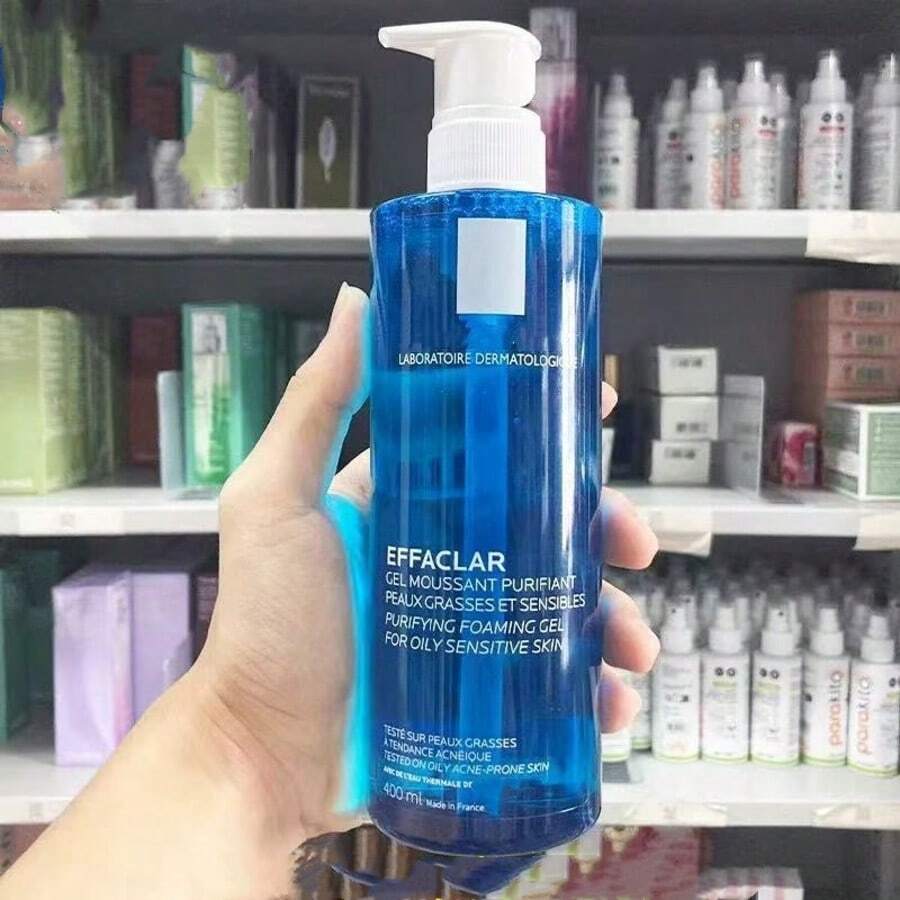 Effaclar Gel Purificante Gel Limpiador Facial para Piel Grasa,Limpiador Facial para Piel Grasa y Sensible   Reduce Puntos Negros, Controla Brillo y Exceso de Sebo  Apto para Piel Intolerante o con Acné  Fórmula con Agua Termal, Zinc y Agentes Suaves400 ml - Azul - Ver 1
