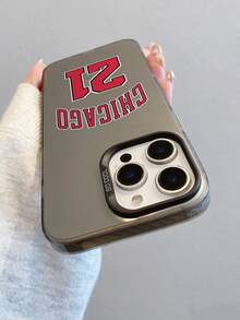 1pc Fashionable Basketball Number 21 Graphic Black Phone Case, IMD Crafted, Compatible With IPhone 17/17 Air/17 Pro/17 Pro Max, 16/16 Plus/16 Pro/16 Pro Max, 15/15 Plus/15 Pro/15 Pro Max, 14/14 Plus/14 Pro/14 Pro Max, 13 Mini/13/13 Pro/13 Pro Max, 12 Mini/12/12 Pro/12 Pro Max, 11/11 Pro Max, X/XS/XR/XS Max, 8, 7 Plus, Shockproof Transparent Soft Back, Great Gift For Classmates