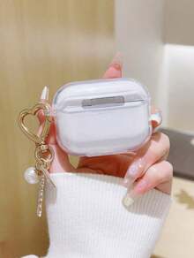 Summer Transparent Cherry Blossom Pattern Pro Case, Cute Floral 3 Earphone Protective Cover, Hanging Charm Design Compatible With Apple Pro 2