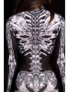Halloween Decor ALBIZIA Women's Skull Skeleton Halloween Costume Jumpsuit Bodysuit Cosplay Bodysuit Outfit